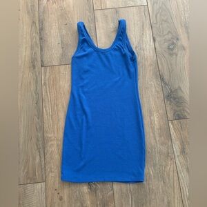Blue ribbed tank top dress signature8 size large